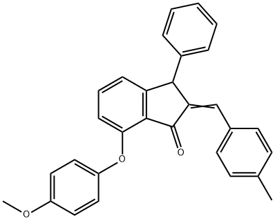 7-(4-METHOXYPHENOXY)-2-[(4-METHYLPHENYL)METHYLENE]-3-PHENYL-1-INDANONE Struktur