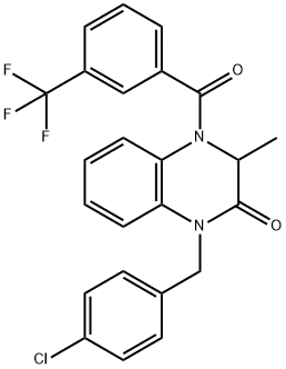 1-(4-CHLOROBENZYL)-3-METHYL-4-[3-(TRIFLUOROMETHYL)BENZOYL]-3,4-DIHYDRO-2(1H)-QUINOXALINONE Struktur