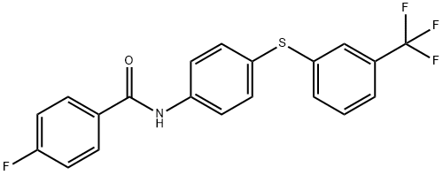 4-FLUORO-N-(4-([3-(TRIFLUOROMETHYL)PHENYL]SULFANYL)PHENYL)BENZENECARBOXAMIDE Struktur