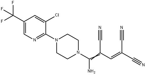 4-AMINO-4-(4-[3-CHLORO-5-(TRIFLUOROMETHYL)-2-PYRIDINYL]PIPERAZINO)-1,3-BUTADIENE-1,1,3-TRICARBONITRILE Struktur