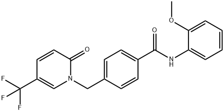 N-(2-METHOXYPHENYL)-4-([2-OXO-5-(TRIFLUOROMETHYL)-1(2H)-PYRIDINYL]METHYL)BENZENECARBOXAMIDE Struktur