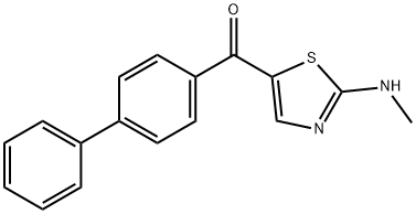 [1,1'-BIPHENYL]-4-YL[2-(METHYLAMINO)-1,3-THIAZOL-5-YL]METHANONE Struktur