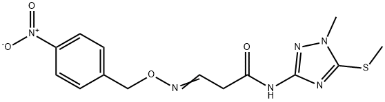 N-[1-METHYL-5-(METHYLSULFANYL)-1H-1,2,4-TRIAZOL-3-YL]-3-([(4-NITROBENZYL)OXY]IMINO)PROPANAMIDE Struktur