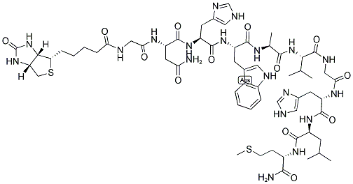 BIOTIN-GLY-ASN-HIS-TRP-ALA-VAL-GLY-HIS-LEU-MET-NH2 Struktur