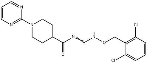 N-(([(2,6-DICHLOROBENZYL)OXY]IMINO)METHYL)-1-(2-PYRIMIDINYL)-4-PIPERIDINECARBOXAMIDE Struktur