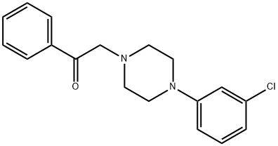 2-[4-(3-CHLOROPHENYL)PIPERAZINO]-1-PHENYL-1-ETHANONE Struktur