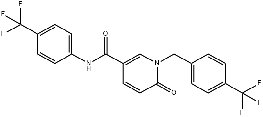 6-OXO-1-[4-(TRIFLUOROMETHYL)BENZYL]-N-[4-(TRIFLUOROMETHYL)PHENYL]-1,6-DIHYDRO-3-PYRIDINECARBOXAMIDE Struktur