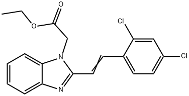 ETHYL 2-[2-(2,4-DICHLOROSTYRYL)-1H-1,3-BENZIMIDAZOL-1-YL]ACETATE Struktur