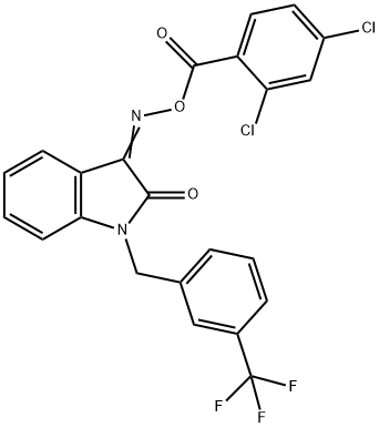 3-([(2,4-DICHLOROBENZOYL)OXY]IMINO)-1-[3-(TRIFLUOROMETHYL)BENZYL]-1,3-DIHYDRO-2H-INDOL-2-ONE Struktur