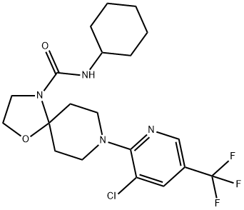 8-[3-CHLORO-5-(TRIFLUOROMETHYL)-2-PYRIDINYL]-N-CYCLOHEXYL-1-OXA-4,8-DIAZASPIRO[4.5]DECANE-4-CARBOXAMIDE Struktur