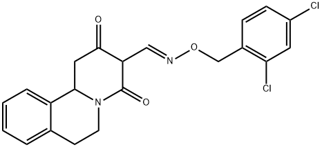 2,4-DIOXO-1,3,4,6,7,11B-HEXAHYDRO-2H-PYRIDO[2,1-A]ISOQUINOLINE-3-CARBALDEHYDE O-(2,4-DICHLOROBENZYL)OXIME Struktur