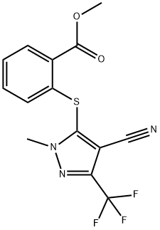 METHYL 2-([4-CYANO-1-METHYL-3-(TRIFLUOROMETHYL)-1H-PYRAZOL-5-YL]SULFANYL)BENZENECARBOXYLATE Struktur