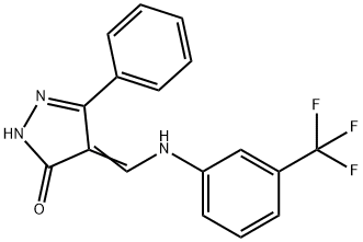 5-PHENYL-4-([3-(TRIFLUOROMETHYL)ANILINO]METHYLENE)-2,4-DIHYDRO-3H-PYRAZOL-3-ONE Struktur