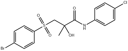 3-[(4-BROMOPHENYL)SULFONYL]-N-(4-CHLOROPHENYL)-2-HYDROXY-2-METHYLPROPANAMIDE Struktur