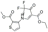 METHYL 3-([2-(ETHOXYCARBONYL)-4,4,4-TRIFLUORO-3-OXOBUT-1-ENYL]AMINO)THIOPHENE-2-CARBOXYLATE Struktur