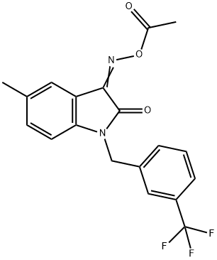 3-[(ACETYLOXY)IMINO]-5-METHYL-1-[3-(TRIFLUOROMETHYL)BENZYL]-1,3-DIHYDRO-2H-INDOL-2-ONE Struktur