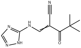 2-(2,2-DIMETHYLPROPANOYL)-3-(5H-2,3,5-TRIAZOLYLAMINO)PROP-2-ENENITRILE Struktur