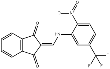 2-(((2-NITRO-5-(TRIFLUOROMETHYL)PHENYL)AMINO)METHYLENE)INDANE-1,3-DIONE Struktur