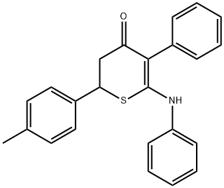 6-ANILINO-2-(4-METHYLPHENYL)-5-PHENYL-2,3-DIHYDRO-4H-THIOPYRAN-4-ONE Struktur