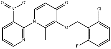 3-[(2-CHLORO-6-FLUOROBENZYL)OXY]-2-METHYL-1-(3-NITRO-2-PYRIDINYL)-4(1H)-PYRIDINONE Struktur