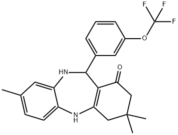 2,10-DIAZA-5,5,13-TRIMETHYL-9-(3-(TRIFLUOROMETHOXY)PHENYL)TRICYCLO[9.4.0.0(3,8)]PENTADECA-1(15),3(8),11(12),13-TETRAEN-7-ONE Struktur