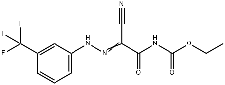 ETHYL N-(2-CYANO-2-(2-[3-(TRIFLUOROMETHYL)PHENYL]HYDRAZONO)ACETYL)CARBAMATE Struktur