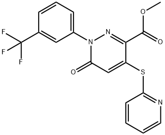 METHYL 6-OXO-4-(2-PYRIDINYLSULFANYL)-1-[3-(TRIFLUOROMETHYL)PHENYL]-1,6-DIHYDRO-3-PYRIDAZINECARBOXYLATE Struktur