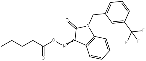 3-[(PENTANOYLOXY)IMINO]-1-[3-(TRIFLUOROMETHYL)BENZYL]-1,3-DIHYDRO-2H-INDOL-2-ONE Struktur