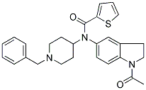 N-(1-ACETYL-2,3-DIHYDRO-(1H)-INDOL-5-YL)-N-(1-BENZYLPIPERIDIN-4-YL)THIOPHENE-2-CARBOXAMIDE Struktur