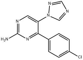 4-(4-CHLOROPHENYL)-5-(1H-1,2,4-TRIAZOL-1-YL)-2-PYRIMIDINAMINE Struktur