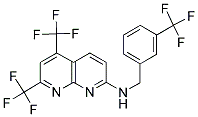 5,7-BIS(TRIFLUOROMETHYL)-N-[3-(TRIFLUOROMETHYL)BENZYL][1,8]NAPHTHYRIDIN-2-AMINE Struktur