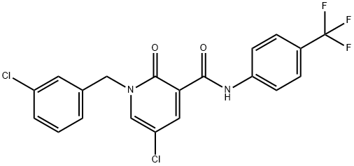 5-CHLORO-1-(3-CHLOROBENZYL)-2-OXO-N-[4-(TRIFLUOROMETHYL)PHENYL]-1,2-DIHYDRO-3-PYRIDINECARBOXAMIDE Struktur