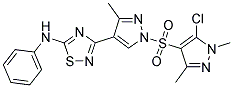 N5-PHENYL-3-(1-[(5-CHLORO-1,3-DIMETHYL-1H-PYRAZOL-4-YL)SULFONYL]-3-METHYL-1H-PYRAZOL-4-YL)-1,2,4-THIADIAZOL-5-AMINE Struktur