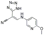 2-(2H-2,3,4,5-TETRAAZOLYL)-3-((6-METHOXY(3-PYRIDYL))AMINO)PROP-2-ENENITRILE Struktur