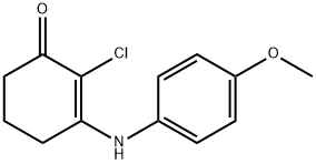 2-CHLORO-3-((4-METHOXYPHENYL)AMINO)CYCLOHEX-2-EN-1-ONE Struktur