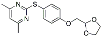 4,6-DIMETHYL-2-[[4-[(1,3-DIOXOLAN-2-YLMETHYL)OXY]PHENYL]THIO]PYRIMIDINE Struktur