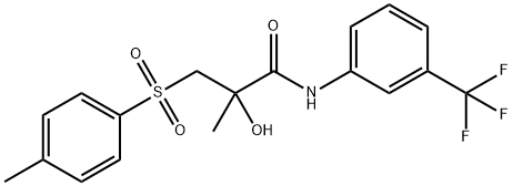 2-HYDROXY-2-METHYL-3-[(4-METHYLPHENYL)SULFONYL]-N-[3-(TRIFLUOROMETHYL)PHENYL]PROPANAMIDE Struktur