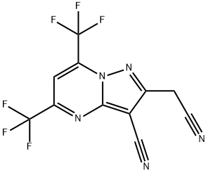 2-(CYANOMETHYL)-5,7-BIS(TRIFLUOROMETHYL)PYRAZOLO[1,5-A]PYRIMIDINE-3-CARBONITRILE Struktur