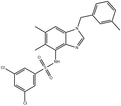 3,5-DICHLORO-N-[5,6-DIMETHYL-1-(3-METHYLBENZYL)-1H-1,3-BENZIMIDAZOL-4-YL]BENZENESULFONAMIDE Struktur