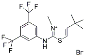 4-(TERT-BUTYL)-2-[3,5-DI(TRIFLUOROMETHYL)ANILINO]-3-METHYL-1,3-THIAZOL-3-IUM BROMIDE Struktur