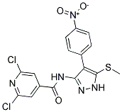 N4-[5-(METHYLTHIO)-4-(4-NITROPHENYL)-1H-PYRAZOL-3-YL]-2,6-DICHLOROISONICOTINAMIDE Struktur