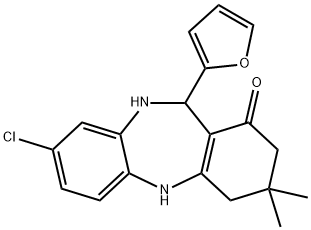 2,10-DIAZA-13-CHLORO-9-(2-FURYL)-5,5-DIMETHYLTRICYCLO[9.4.0.0(3,8)]PENTADECA-1(11),3(8),12,14-TETRAEN-7-ONE Struktur