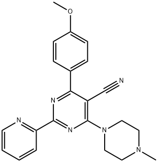 4-(4-METHOXYPHENYL)-6-(4-METHYLPIPERAZINO)-2-(2-PYRIDINYL)-5-PYRIMIDINECARBONITRILE Struktur