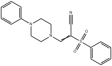 3-(4-PHENYLPIPERAZINYL)-2-(PHENYLSULFONYL)PROP-2-ENENITRILE Struktur