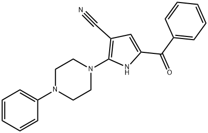 5-BENZOYL-2-(4-PHENYLPIPERAZINO)-1H-PYRROLE-3-CARBONITRILE Struktur