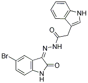 5-BROMO-3-(2-(INDOL-3-YL)ACETYLHYDRAZIDYL)-2-OXOINDOLINE Struktur