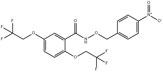 N-[(4-NITROBENZYL)OXY]-2,5-BIS(2,2,2-TRIFLUOROETHOXY)BENZENECARBOXAMIDE Struktur