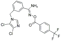 O1-[4-(TRIFLUOROMETHYL)BENZOYL]-3-[(4,5-DICHLORO-1H-IMIDAZOL-1-YL)METHYL]BENZENE-1-CARBOHYDROXIMAMIDE Struktur