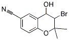 3-BROMO-4-HYDROXY-2,2-DIMETHYLCHROMANE-6-CARBONITRILE Struktur