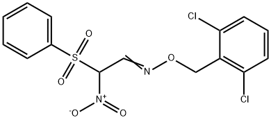 2-NITRO-2-(PHENYLSULFONYL)ACETALDEHYDE O-(2,6-DICHLOROBENZYL)OXIME Struktur